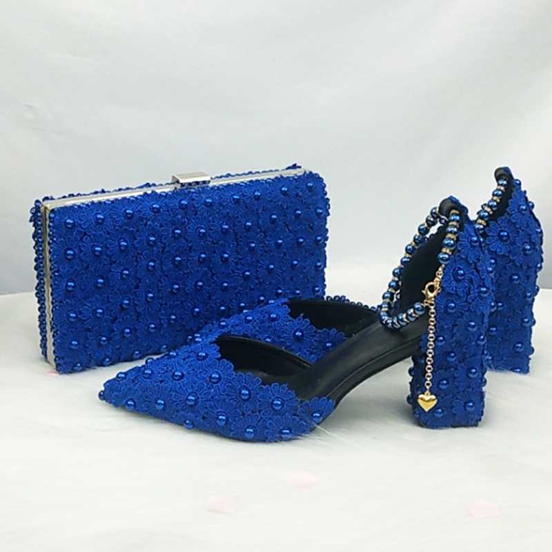 Women Bags For Wedding - Свадебные туфли BaoYa Fang сине-белые с