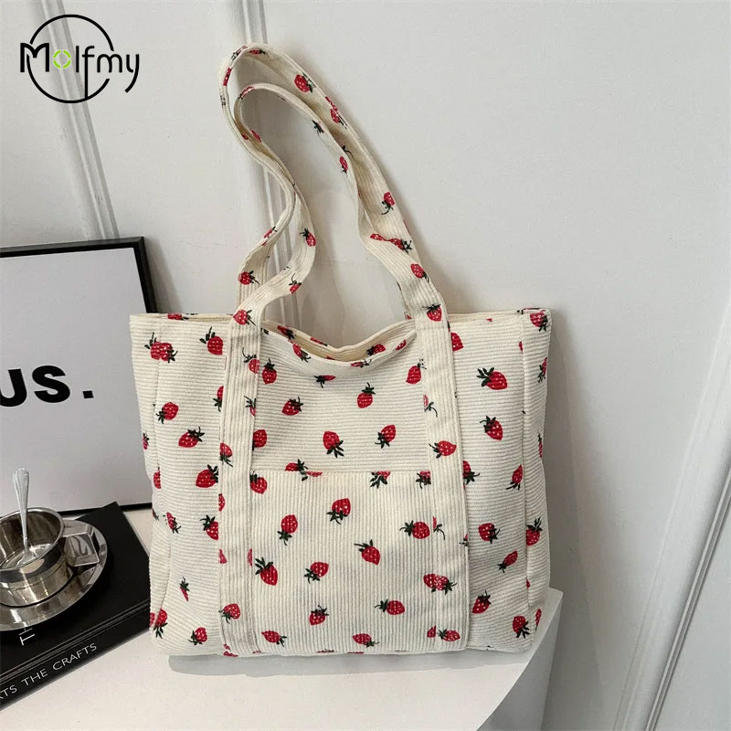 Women Bags Guess - Вельветовая сумка Клубника Пляжная сумка Модная