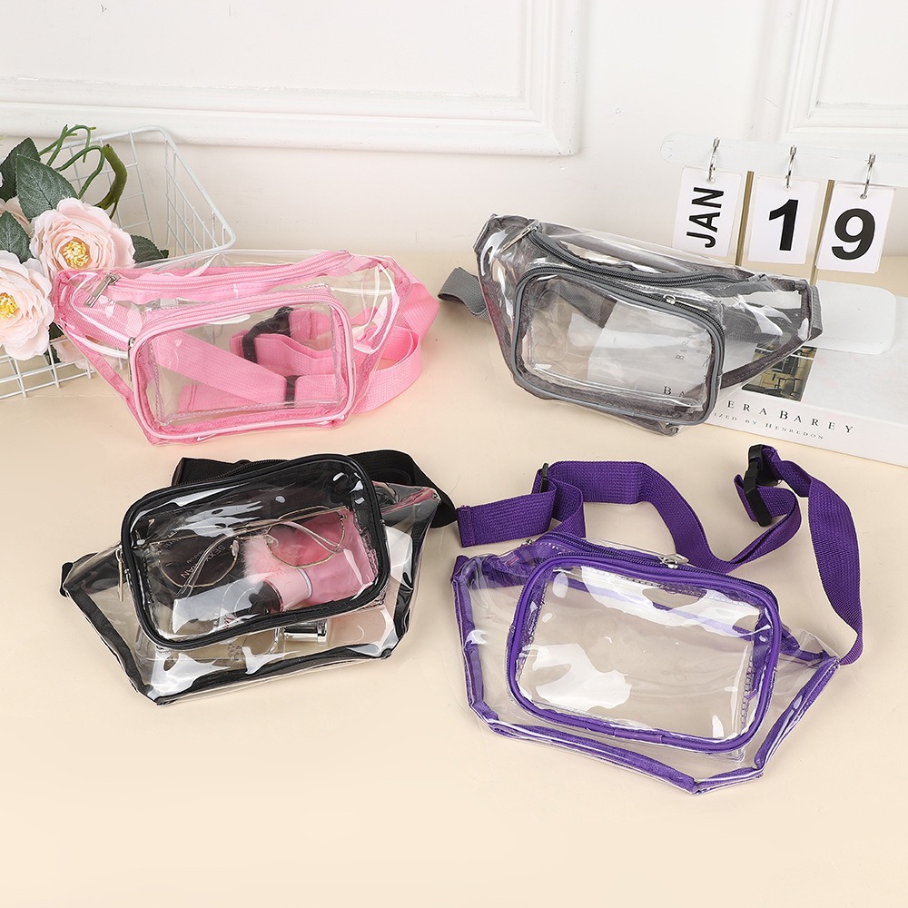 Women Bags Waterproof - Прозрачная поясная сумка из ПВХ, разноцветная,